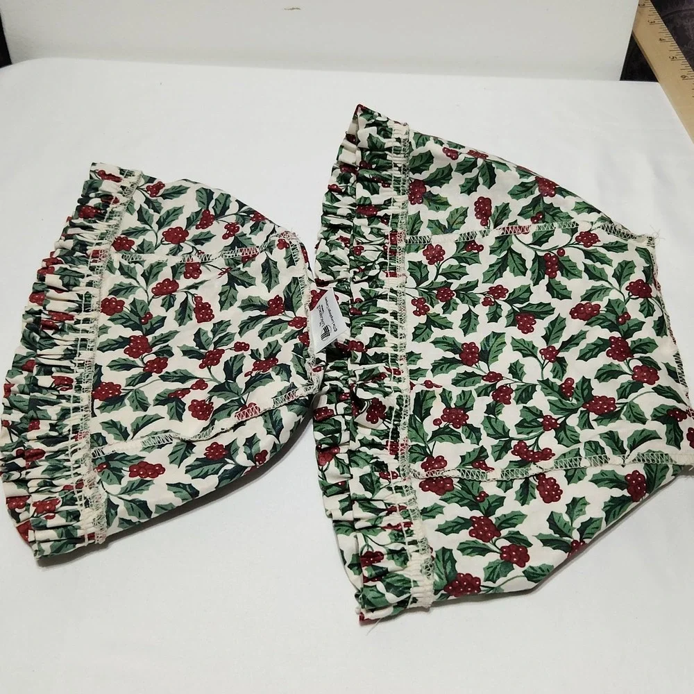 Longaberger American Holly Liner LOT of 2 Christmas Holiday